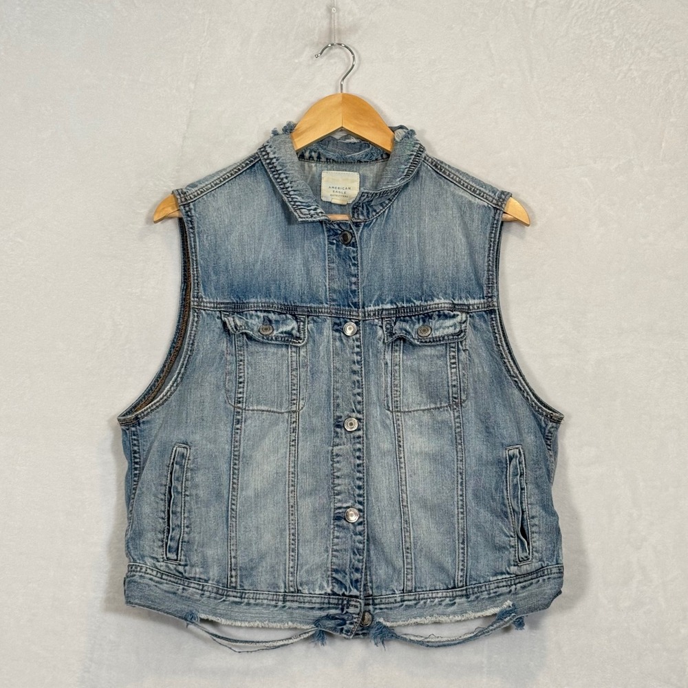 American Eagle Blue Denim Vest XL